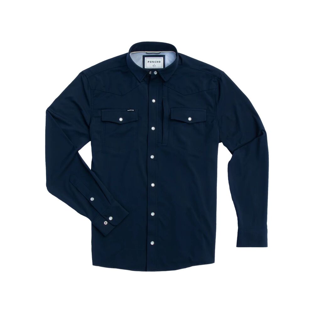 NWT Poncho The Pacifico Men’s LARGE Regular Navy Long Sleeve